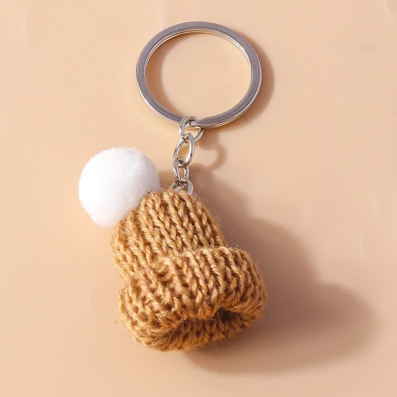 Wholesale Cartoon Mini Colored Knitted Hat Keychain